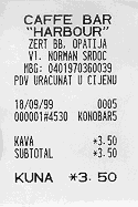 [Croatian coffee bill]